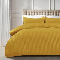 Satin Stripe Duvet Covers - Ochre / Double