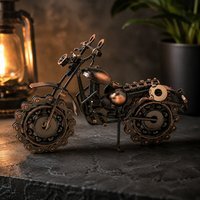 Scrambler Motorbike Sculpture  - Copper