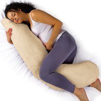 L Shaped Pregnancy Pillow, Memory Foam Maternity Cushion Machine Washable - Natural - thumbnail 1