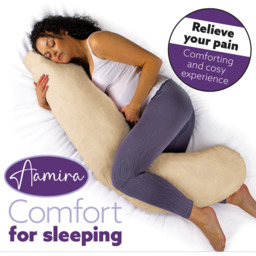 L Shaped Pregnancy Pillow, Memory Foam Maternity Cushion Machine Washable - Natural - thumbnail 4
