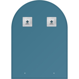 Arched Frameless Bathroom Mirror with Glass Vanity Shelf - Silver - thumbnail 3