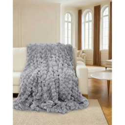 Super Snug Chunky Popcorn Throw 200x240 - Silver - thumbnail 2