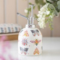 Floral Bug Ceramic Plant Mister Cute Pastel Spray for Plants - White