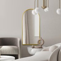 MirrorOutlet Arcus - Gold Framed Arched Leaner Wall Mirror 160CM X 80CM - Gold