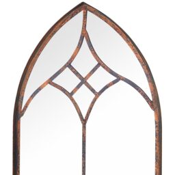MirrorOutlet The Kirkby Rustic Framed Arched Gothic Wall Mirror - Brown - thumbnail 4
