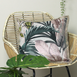 Amazonia Tropical Cushion - Pink / Feather - thumbnail 5