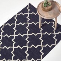 Homescapes Edmonton Handwoven Kilim Rug - Navy Blue / 150cm - thumbnail 1