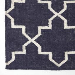 Homescapes Edmonton Handwoven Kilim Rug - Navy Blue / 150cm - thumbnail 3