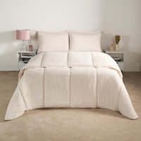 Coverless 10.5 Tog Teddy Duvet Set - Cream / Double - image 1
