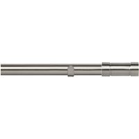 28mm Fixed Length Metal Eyelet Curtain Pole Set - Aspect Finial - Satin Silver / 140cm