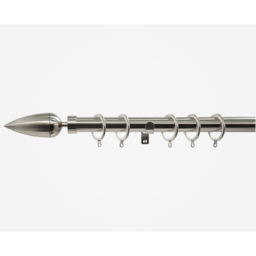 Stainless Steel 28mm Teardrop Fixed Length Metal Curtain Pole - Stainless Steel / 60cm - thumbnail 5