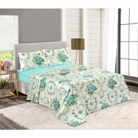Olivia Flannelette Sheet Set - Teal / Double