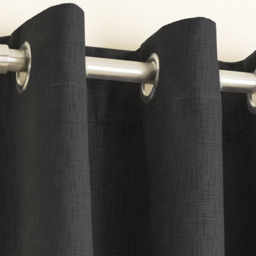 Pair of Vogue Black Eyelet Thermal Dimout Curtains - Black / 229cm / 183cm - thumbnail 3