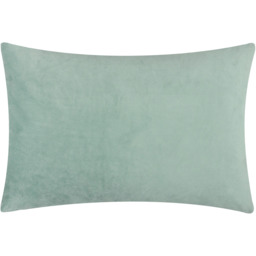 Metro Diamond Velvet Rectangular Cushion - Green / Feather - thumbnail 4