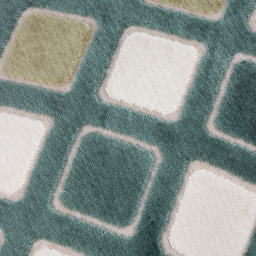 Metro Diamond Velvet Rectangular Cushion - Green / Feather - thumbnail 2