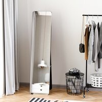 HOMCOM Full Length Mirror Floor Standing or Wall Mount Dressing Mirror - Black - image 1