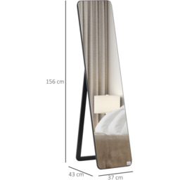HOMCOM Full Length Mirror Floor Standing or Wall Mount Dressing Mirror - Black - thumbnail 2