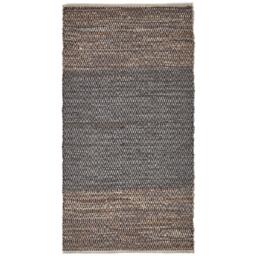 Homescapes Recycled Leather Handwoven Herringbone Rug - Grey / 150cm - thumbnail 2