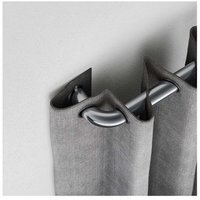 25-28mm Room Darkening Extendable Curtain Pole - Satin Silver - Satin Silver / 170cm