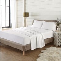 Flannelette Brushed Cotton Sheet Set - White / Superking - image 1