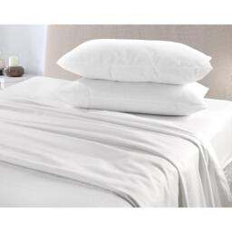 Flannelette Brushed Cotton Sheet Set - White / Superking - thumbnail 3