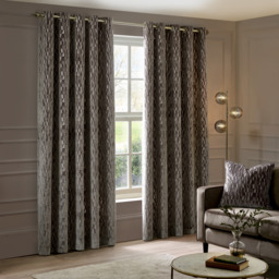 Set of 2 Manhattan Velvet Eyelet Curtains - Mink / 229cm / 168cm - thumbnail 4