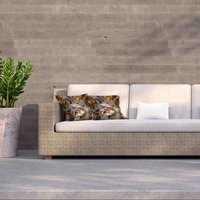 Golden White Flower Outdoor Cushion - Brown / 60cm - thumbnail 1