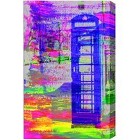 London Stretchy Post Box Art Print on Canvas - Blue / 112cm