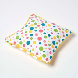 Cotton Multi Colour Polka Dots Cushion Cover - Multi Colour / 30cm - thumbnail 4