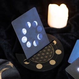 Flower Of Life Crescent Moon Tarot Card Stand - Black - thumbnail 2