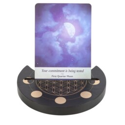 Flower Of Life Crescent Moon Tarot Card Stand - Black - thumbnail 4