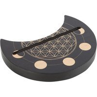 Flower Of Life Crescent Moon Tarot Card Stand - Black - thumbnail 1