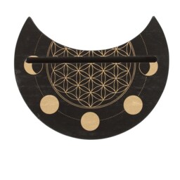 Flower Of Life Crescent Moon Tarot Card Stand - Black - thumbnail 3