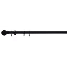 19 mm Extendable Metal Curtain Poles Rods - Black / 210cm - thumbnail 2