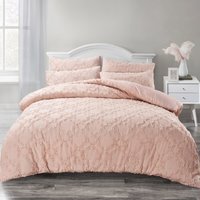 Luxury Allover Tuft Shabby Chic Duvet Set - Blush / King - image 1