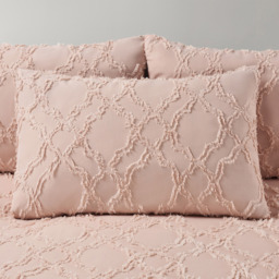 Luxury Allover Tuft Shabby Chic Duvet Set - Blush / King - thumbnail 4