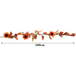 Sunflower Garland with Lights Decoration - Orange - thumbnail 4