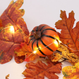Sunflower Garland with Lights Decoration - Orange - thumbnail 3