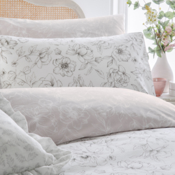 Bella Reversible Floral Duvet Cover Set - Natural / Superking - thumbnail 2