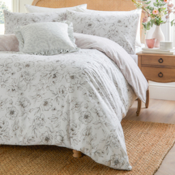 Bella Reversible Floral Duvet Cover Set - Natural / Superking - thumbnail 3