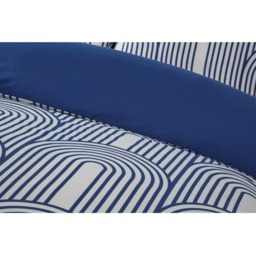 Arches Geometric Polycotton Duvet Set With Pillowcase - Blue / King - thumbnail 3