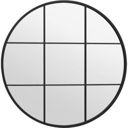 Circulus Metal Frame Round Garden Mirror - Black / 80cm - thumbnail 3