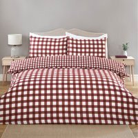 Catriona Gingham Duvet Set - Burgundy / Superking - image 1