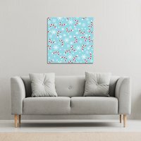 Candy Canes And Snowflakes Gallery Canvas - Blue / 90cm