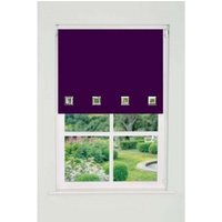 Square Eyelet Edge Roller Blind (165cm Drop) - Aubergine / 80cm