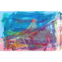 Below the Tower by 17 Stories Art Print Wrapped on Canvas - Blue / 112cm - image 1