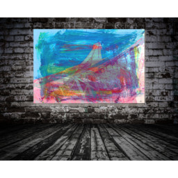 Below the Tower by 17 Stories Art Print Wrapped on Canvas - Blue / 112cm - thumbnail 2