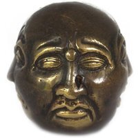 Four Face Buddha Brass Fengshui Ornament for Home, Serenity - Gold
