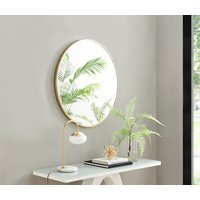 Emma Round Gold Frame Wall Mirror - Gold / 80cm - image 1