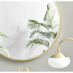 Emma Round Gold Frame Wall Mirror - Gold / 80cm - thumbnail 5